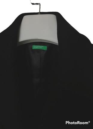 Идеальное осеннее классическое шерстяное черное пальто benetton4 фото