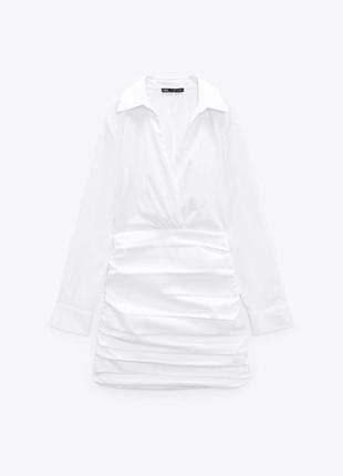 Біла сукня сорочка zara2 фото