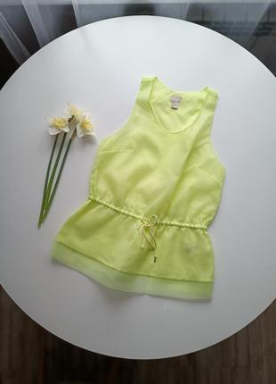 Яркая неоновая лимонная летняя блуза1 фото