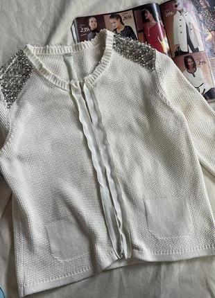 Брендовый молочный кардиган, свитер, кофта, джемпер от pinko