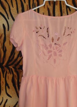 Платье цвета персика р.10,100%коттон.3 фото