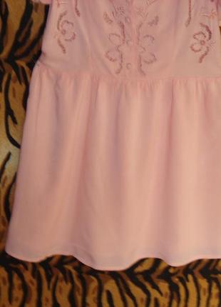 Платье цвета персика р.10,100%коттон.2 фото