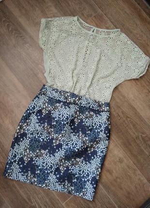 Модный лук юбка и шифоновая блуза1 фото