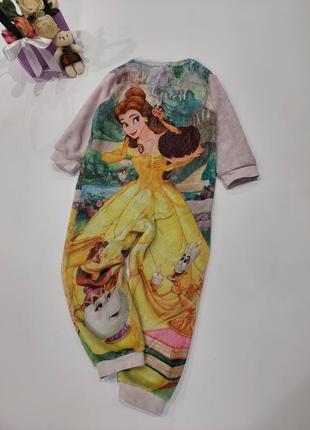 Флисовый комбинезон, пижама травка от disney с принцессой белль 3-4 года6 фото