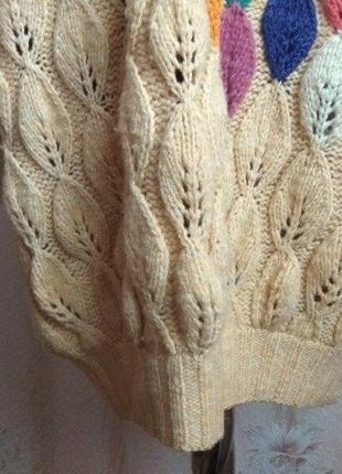 Вязаное женское платье ручной работы hand made, 100% натуральная шерсть, р.527 фото