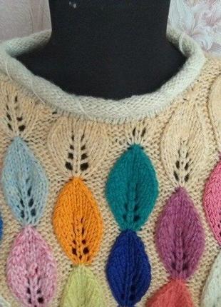 Вязаное женское платье ручной работы hand made, 100% натуральная шерсть, р.525 фото