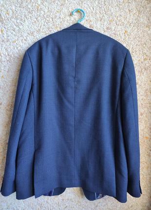 Брендовый мужской пиджак шерстяной блейзер классический стильный синий винтаж англия skopes2 фото