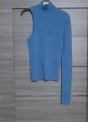 Кофта джемпер светр светрик з одним рукавом з відкритими плечима водолазка zara