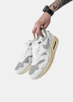 Женские кожаные весенние кроссовки patta x nike air max 1 white6 фото