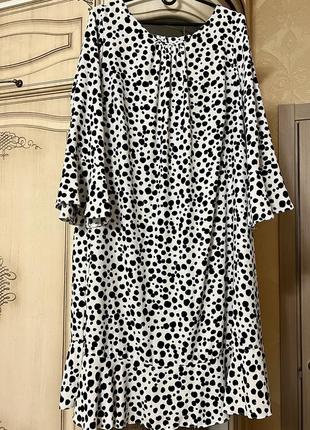 Платье в ассиметричный горошек evans батал 20рр