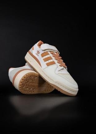 Чоловічі шкіряні кросівки adidas forum 84 low cream orange