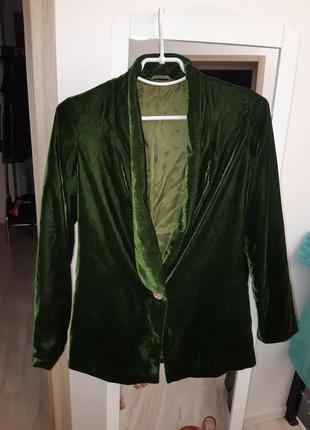 Піджак шанель зелений оксамитовий chanel6 фото