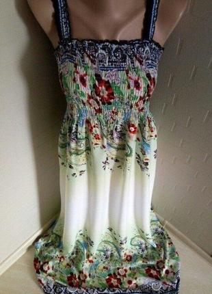 Летний хлопковый красивый длинный оверсайз сарафан-платье4 фото