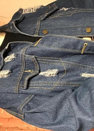 Джинсова куртка, джинсовка, вітровка джинсова синя4 фото