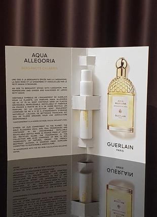 Оригинальный пробник 
guerlain aqua allegoria bergamote calabria eau de toilette_ 1ml3 фото