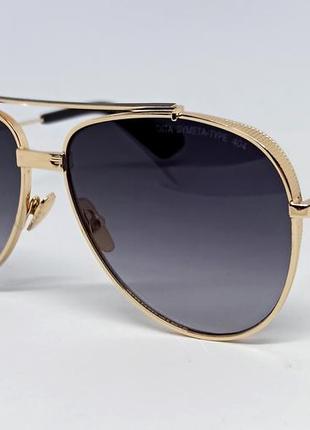 Dita чоловічі сонцезахисні окуляри каплі темно сірі з градиентом в золотому металі1 фото