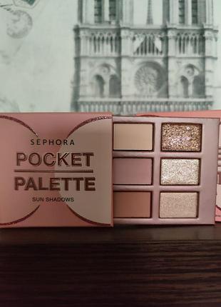 Палетка теней sephora pocket palette sun shadows