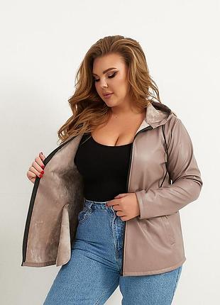 Куртка экокожа на велюре