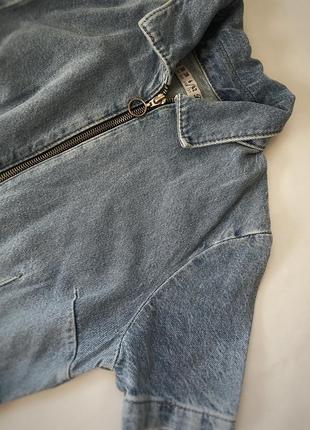 Плотное джинсовое платье на молнии8 фото
