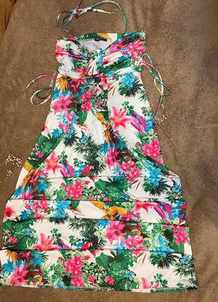 Летнее платье в гавайском стиле на завязках select