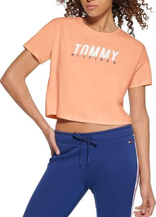 Укороченная женская футболка tommy hilfiger1 фото