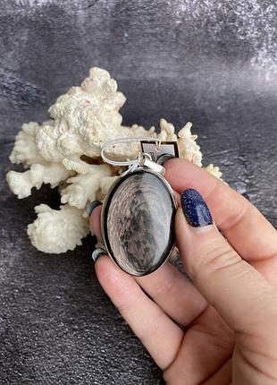 Підвісок овал з натуральним каменем гіперстен кулон з натуральним гіперстеном ...