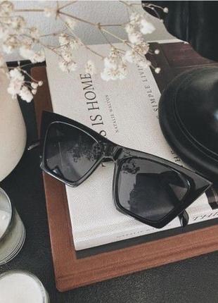 Трендовые черные солнцезащитные солнечные очки в стиле celine, очки трендовые2 фото