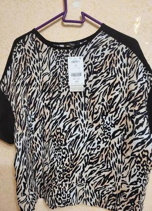 Сорочка блуза кежуал тигровий принт футболка оверсайз топ в тигровий принт