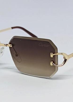 Очки в стиле carter узкие солнцезащитные унисекс коричневый градиент