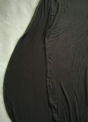 Розкішна чорна асимметрична спідниця з глубоким розрізом5 фото