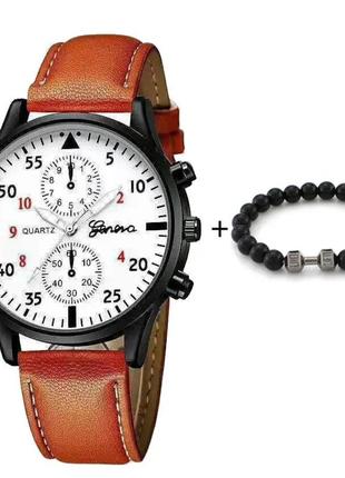 Чоловічий класичний наручний годинник +браслет1 фото