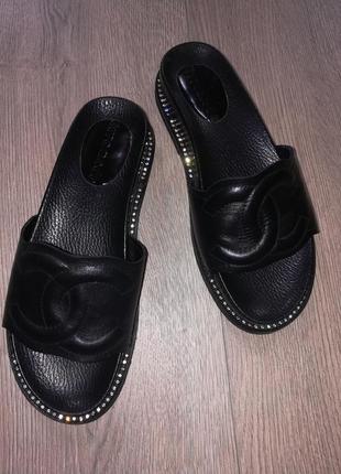 Кожаные шлепанцы evromoda