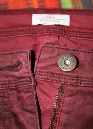 Джинси штани брюки бордові мраморного кольору червоні s. oliver жіночі 52 розміру кольорові варьонки7 фото