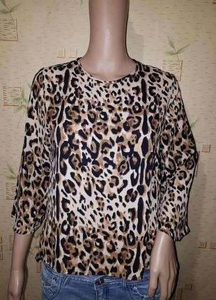 Блуза трендовая atmosphere, рубашка леопард с молнией