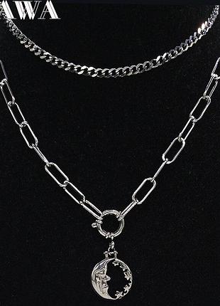 Підвіска ланцюжок з нержавіючої сталі золото срібло чокер кольє кулон