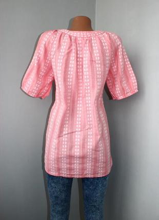 Блуза / сорочка 100% натур./рожевий корал / гобелен білих квіточок, country rose, 142 фото