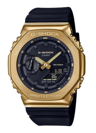 Casio g-shock gm-2100g-1a9er 1a мужские наручные часы оригинал металлический корпус золотые