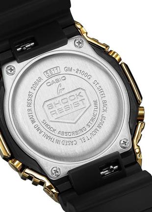 Casio g-shock gm-2100g-1a9er 1a мужские наручные часы оригинал металлический корпус золотые4 фото