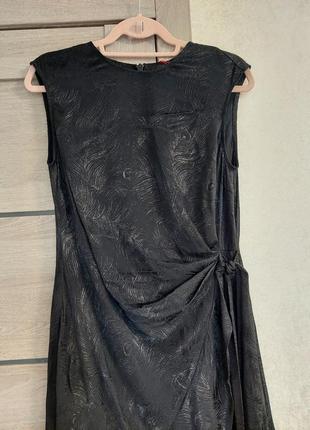 👠шикарное чёрное изящное вечернее💄 коктельное платье с вырезом лодочкой next ( размер 38-40)2 фото