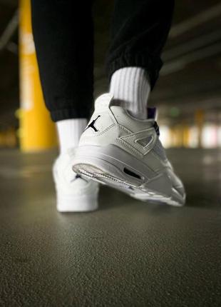 Nike air jordan 4 retro кроссовки кожаные белые 41-45р6 фото