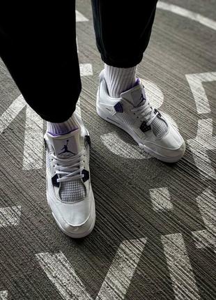 Nike air jordan 4 retro кроссовки кожаные белые 41-45р2 фото
