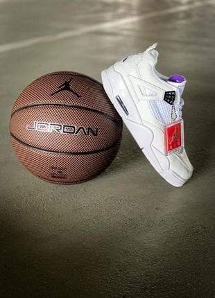 Nike air jordan 4 retro кроссовки кожаные белые 41-45р9 фото