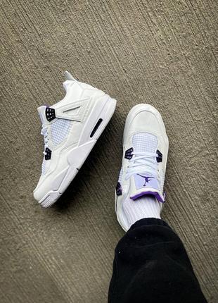 Nike air jordan 4 retro кроссовки кожаные белые 41-45р8 фото