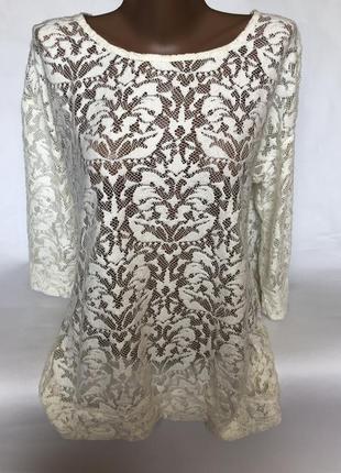 Красивая ажурная кофта блуза
