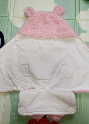 Люшевый кокон конверт на выписку для девочки розовый 0+новорожденной3 фото
