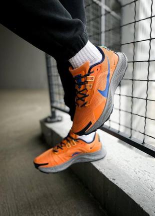 Nike pegasus trail 3 кросівки жовтогарячі спортивні7 фото