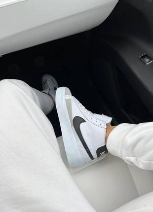 Nike blazer white black (высокая подошва)7 фото