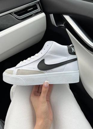 Nike blazer white black (высокая подошва)10 фото