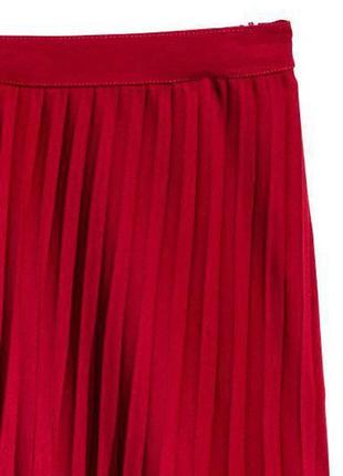 Плиссированная бордовая юбка zara h&amp;m2 фото