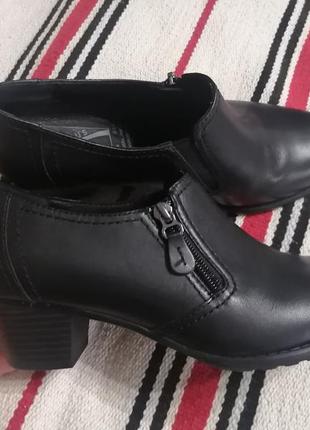 Туфли женские чёрные кожаные 39-40 р.7 фото